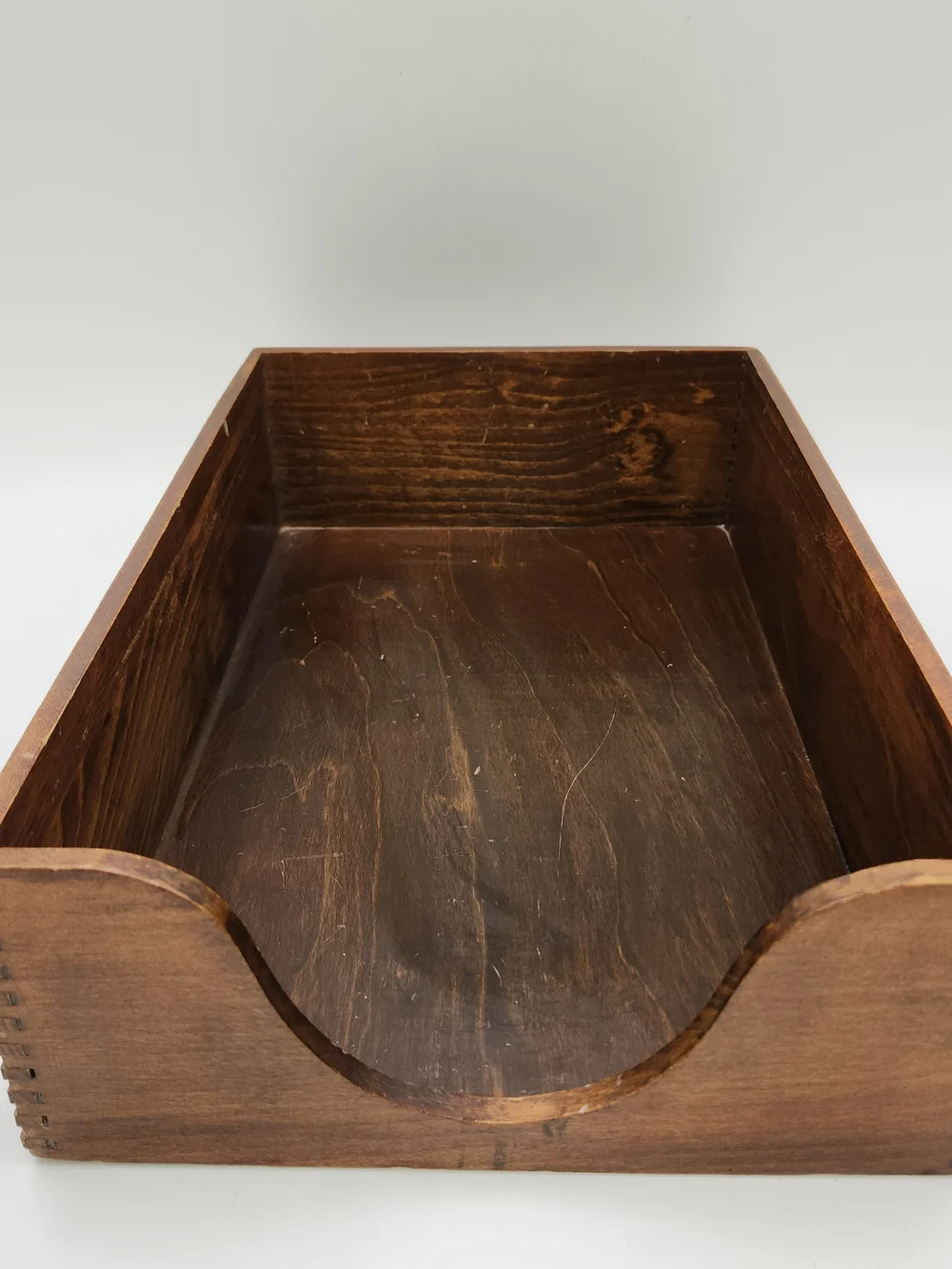 Wood Desk Dovetail Vintage  Drawer Organizer in Brown